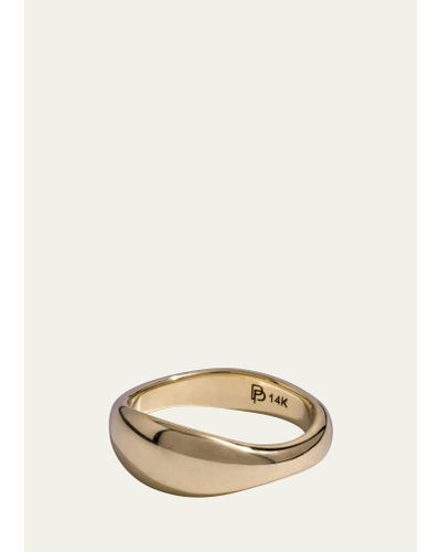 Bleecker and Prince Clarified 14k Yellow Gold Puffy Stacking Band Ring - Natural