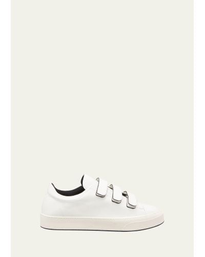 The Row Dean Triple Grip Strap Leather Sneakers - Natural