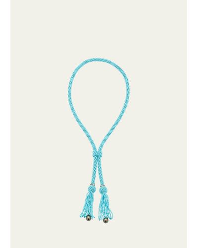 Silvia Furmanovich Silk Road Necklace With Diamond And Turquoise - Blue
