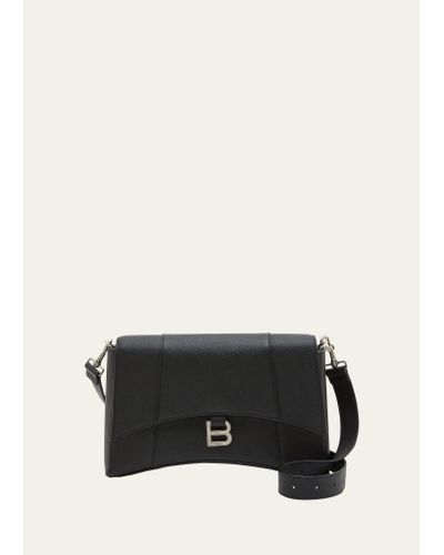 Balenciaga Downtown Leather Messenger Bag - Black