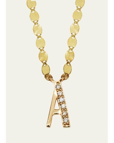 Lana Jewelry Get Personal Initial Pendant Necklace With Diamonds - Metallic
