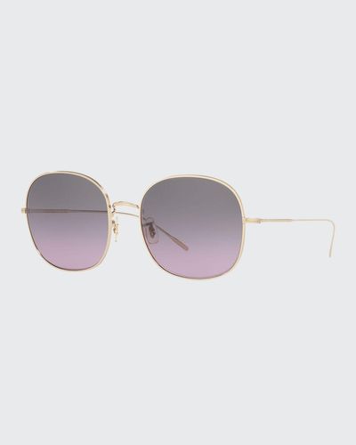 Oliver Peoples Mehrie Metal Square Sunglasses - Purple