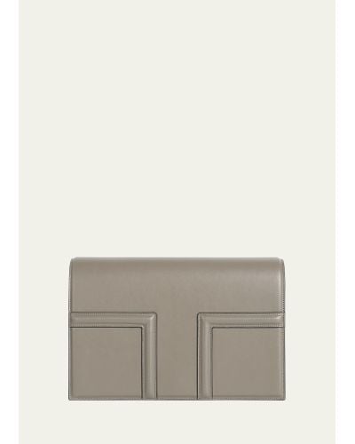 Totême T-flap Bag In Smooth Leather - Gray