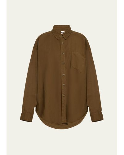 Bliss and Mischief Sydney Oversized Woven Cotton Shirt - Natural