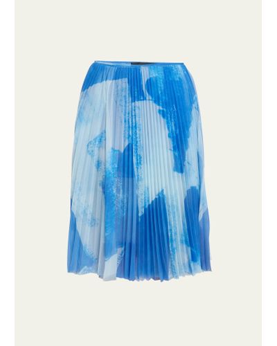Proenza Schouler Judy Printed Pleated Jersey - Blue