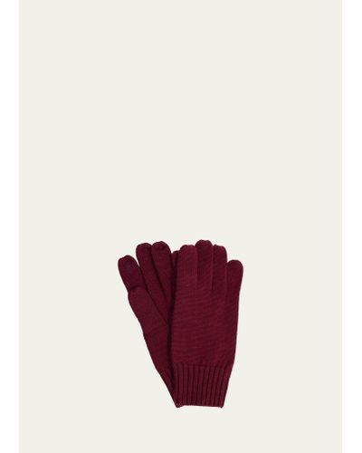 Bergdorf Goodman Wool Touchscreen Gloves - Red