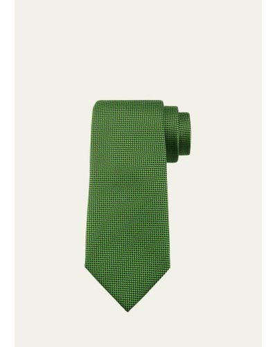 Charvet Micro-diamond Silk Tie - Green