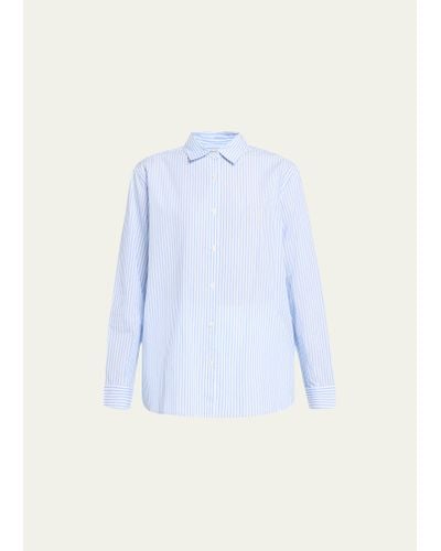 Kule The Hutton Button-front Oversized Oxford Shirt - Blue