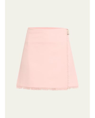 Burberry Pleated Mini Skirt With Belted Detail - Pink