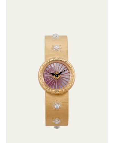 Buccellati Macri Classic Yellow Gold Bracelet Watch With Diamonds - Natural