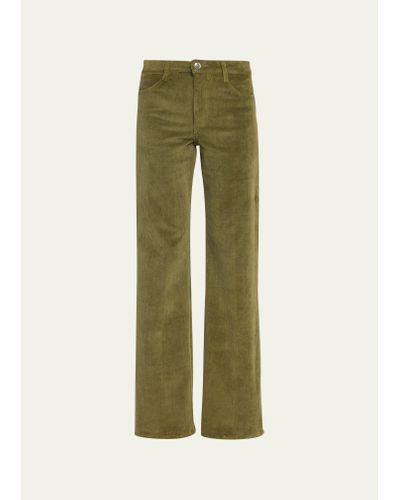 SPRWMN Corduroy Wide-leg Carpenter Pants - Green
