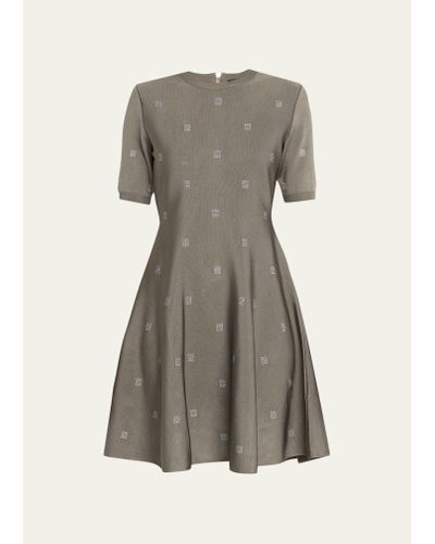 Givenchy 4g Flare Knit Mini Dress - Gray