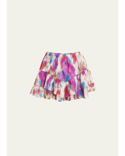 Isabel Marant Jocadia Tiered Pull-on Shorts - Pink