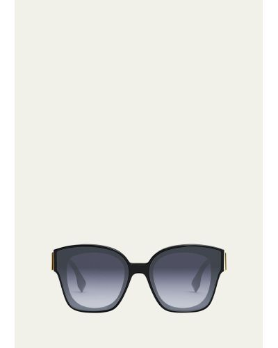 Fendi Oversized F Logo Acetate Cat-eye Sunglasses - Multicolor
