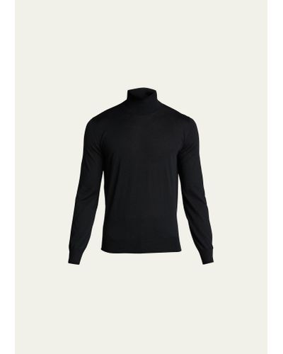 Bergdorf Goodman Cashmere Turtleneck Sweater - Black