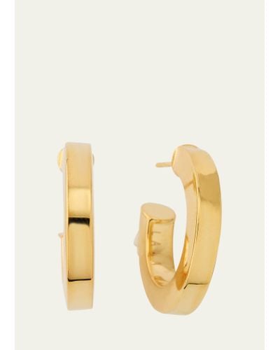 Lana Jewelry 14k Yellow Gold Square Tube Hollow Hoop Earrings - Metallic