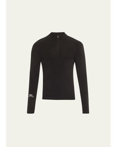 Balenciaga Ski Logo Print Thermal Base Layer Shirt - Black
