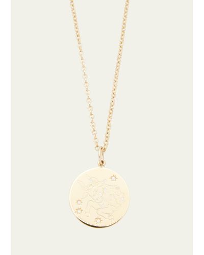 Verdura 18k Yellow Gold Taurus Zodiac Pendant Necklace With Diamonds - Metallic