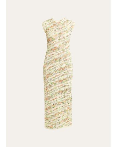 Ulla Johnson Dune Floral Pastel Short-sleeve Knit Dress - White