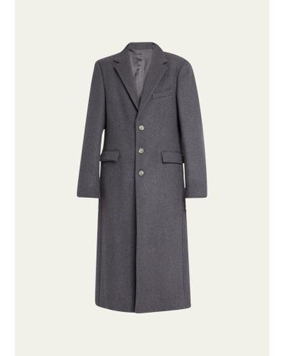 Wardrobe NYC Single-breasted Long Wool Coat - Gray