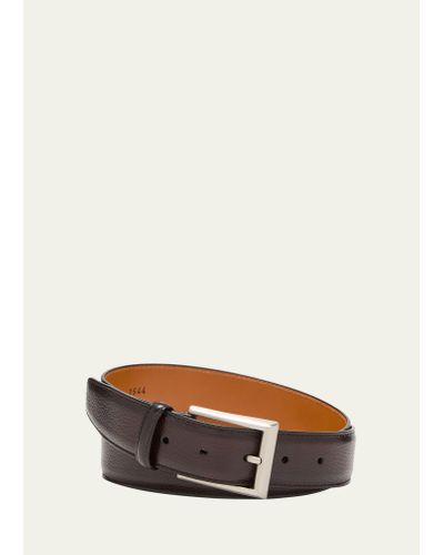 Magnanni Pebbled Leather Belt - Brown