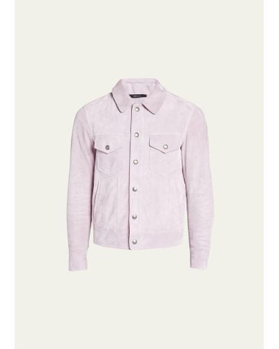 Tom Ford Soft Suede Blouson Jacket - Pink