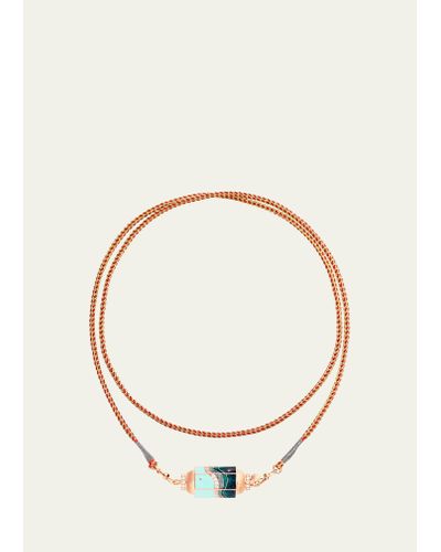 Marie Lichtenberg 18k Rose Gold Millyway Locket Cord Necklace - Metallic