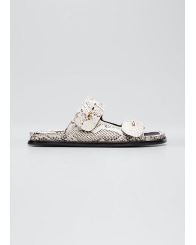 MERCEDES CASTILLO Samira Leather Slide Sandals - White