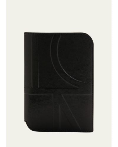 Totême Monogram Leather Passport Holder - Black