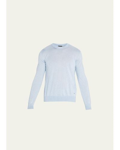 Brioni Cashmere-silk Crewneck Sweater - Blue