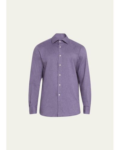 Ralph Lauren Aston Luxe Brushed Flannel Sport Shirt - Purple