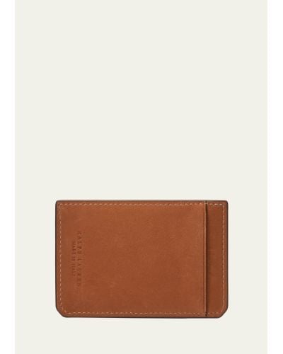 Ralph Lauren Stacked Rl Leather Card Holder - Brown