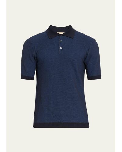 Baldassari Cotton Melange Polo Shirt - Blue