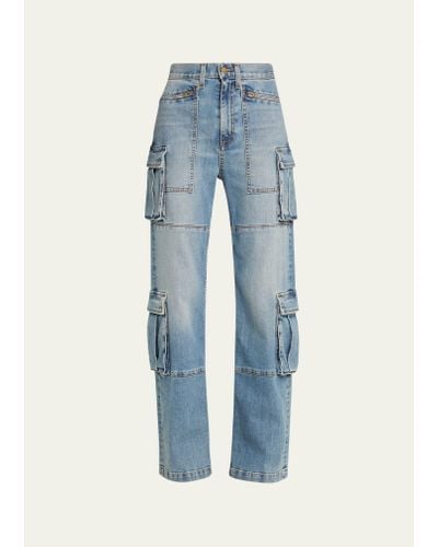 Ramy Brook Giana Wide-leg Cargo Jeans - Blue