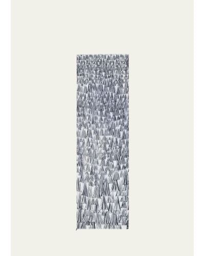 Akris Cashmere Silk Asagao Print Scarf - White