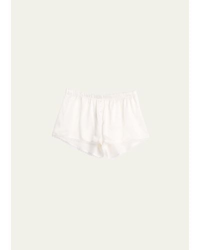 Andine Gigi Taormina Lace-trim Silk Boxer Shorts - Natural