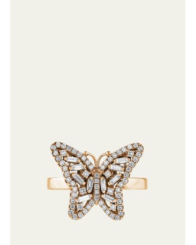 Suzanne Kalan 18k Bold Diamond Small Butterfly Ring - Natural