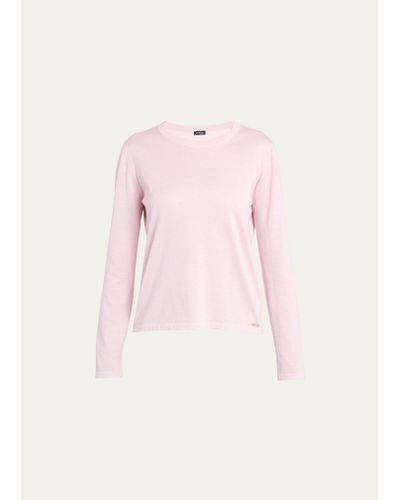 Kiton Round-neck Jersey Cashmere T-shirt - Pink