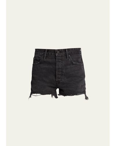 GRLFRND Helena High-rise Cutoff Shorts - Black