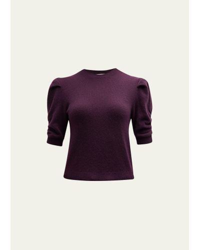 FRAME Ruched Cashmere Sweater - Purple