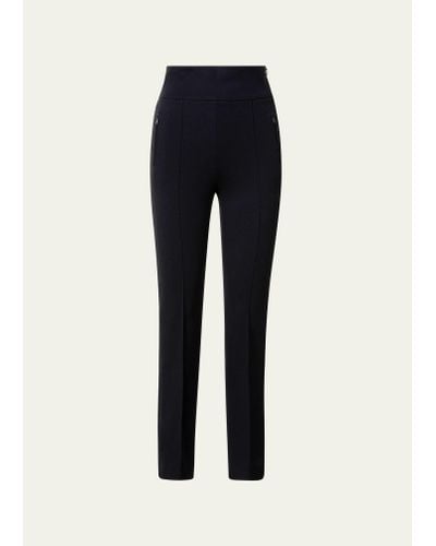 Akris Punto Maxine High Waist Signature Jersey Pants - Blue