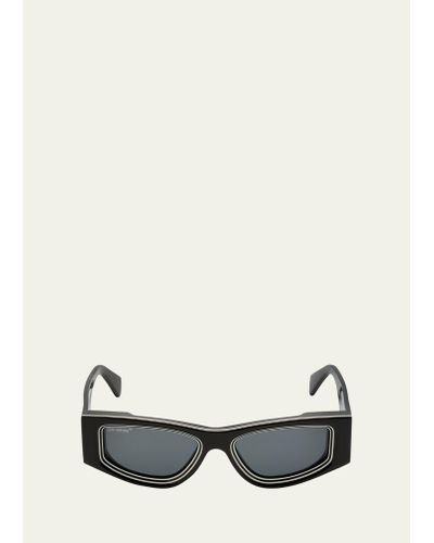 Off-White c/o Virgil Abloh Andy Swimming Man Rectangle Sunglasses - Natural