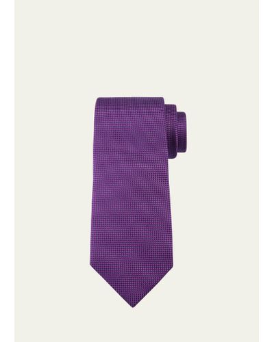 Charvet Micro-diamond Silk Tie - Purple