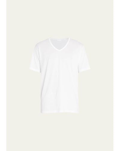 Handvaerk Pima Cotton V-neck Undershirt T-shirt - Natural