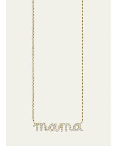Sydney Evan 14k Diamond Mama Script Necklace - White