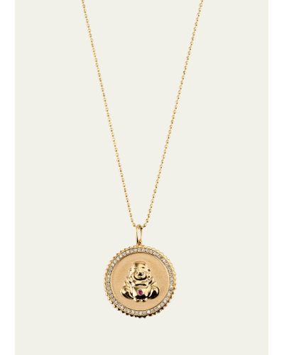 Sydney Evan 14k Buddha Coin Pendant Necklace With Diamonds - Natural