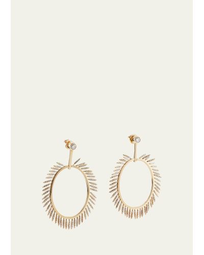 Ileana Makri 18k Grass Small Sunny Earrings With Brown Diamonds - Natural