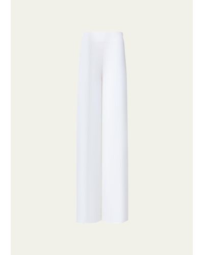 Akris Fellia Silk Double Layer Wide-leg Pants - White