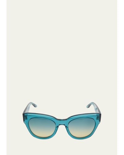 Barton Perreira Lioness Mixed-media Butterfly Sunglasses - Blue