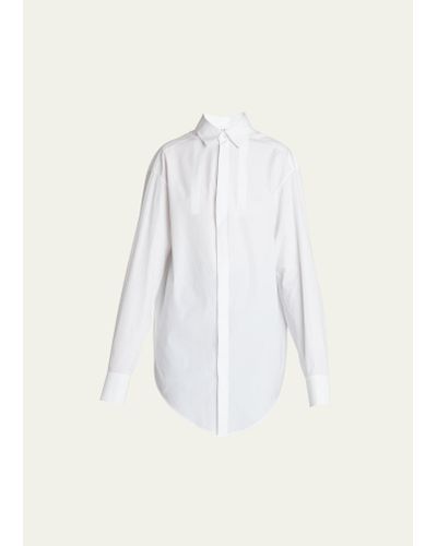 Alaïa Collar-cutout Poplin Button-down Blouse - White